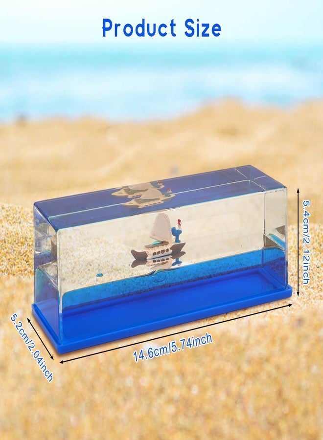 Honsheng Unsinkable Ship Boat in a Bottle Box，Non Sinking Anime Toy Boat Merch Acrylic Ship Fluid Drift Bottle Decorations Desk Ornament Decor for Fans Boys Girls Gifts (Yellow) - Image 2